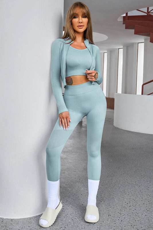 Tank Cropped Active Top and Pants Set - Siennasass