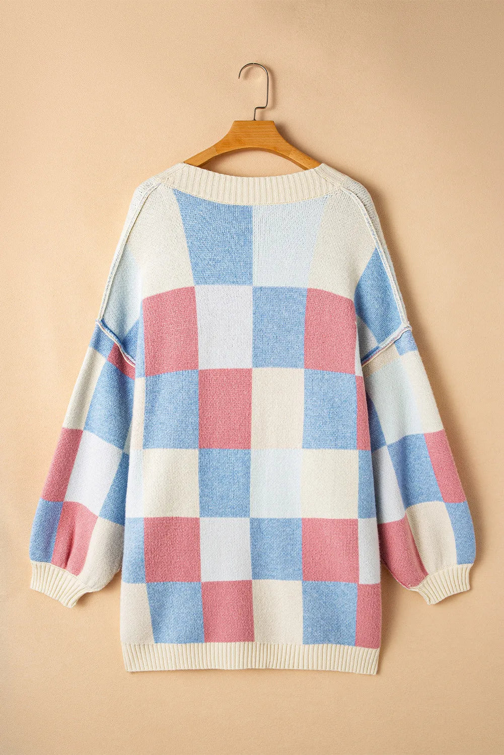 Color Block Open Front Long Sleeve Cardigan - Siennasass