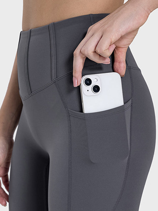 Pocketed High Waist Active Leggings - Siennasass