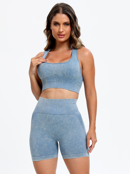 Scoop Neck Wide Strap Top and Shorts Active Set - Siennasass