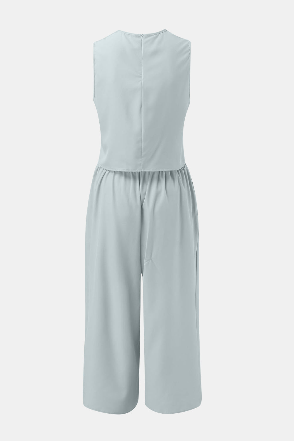 Round Neck Top and Wide Leg Pants Set - Siennasass