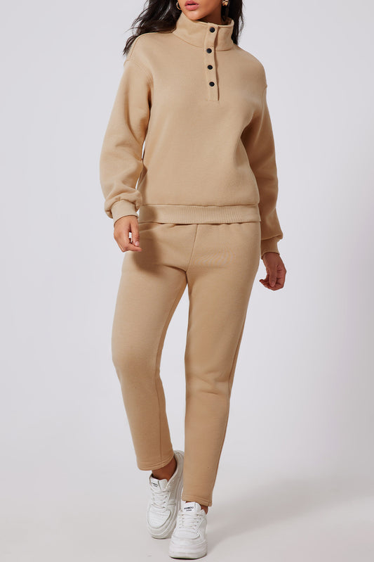 Half Snap Turtleneck Top and Pants Active Set - Siennasass