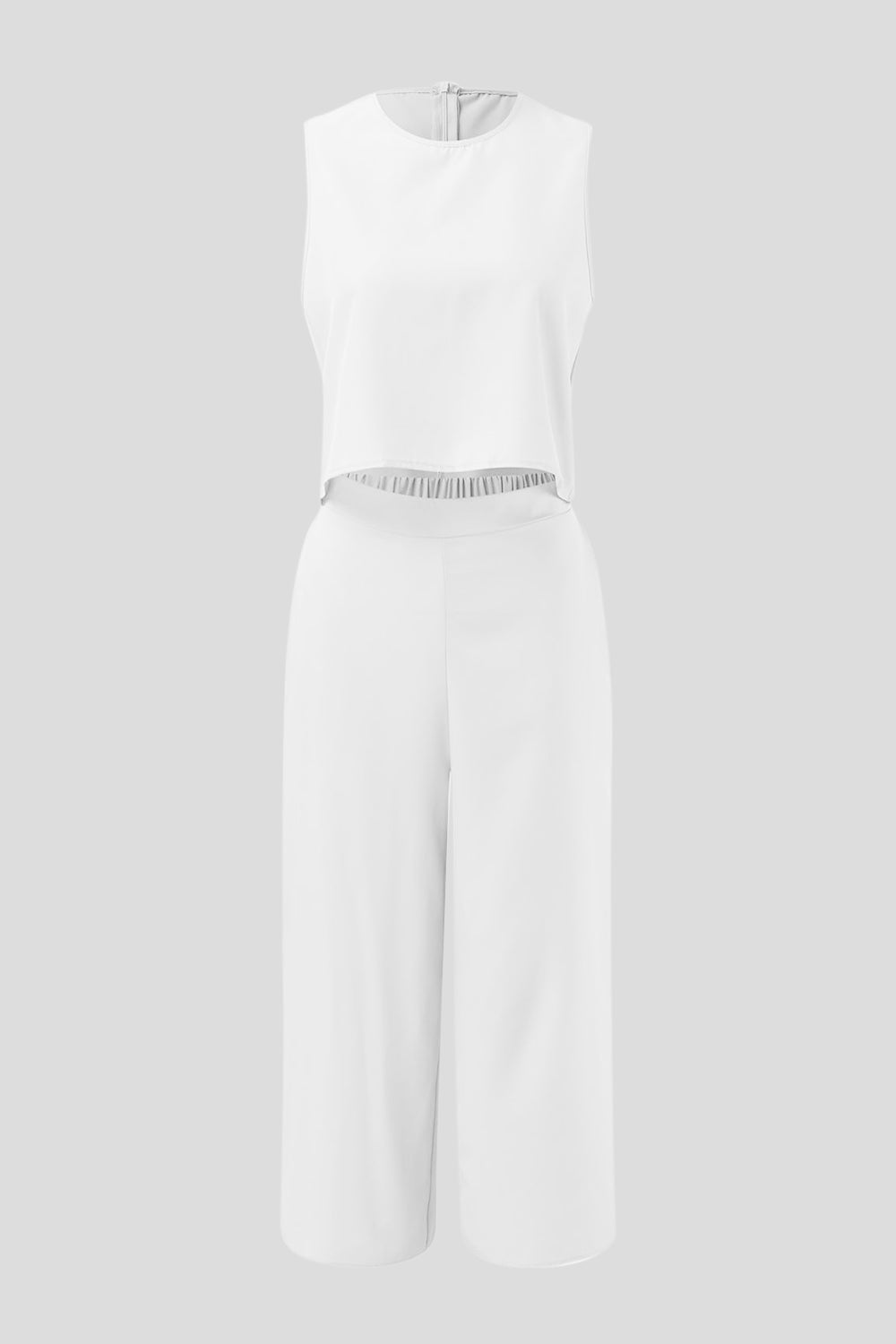 Round Neck Top and Wide Leg Pants Set - Siennasass