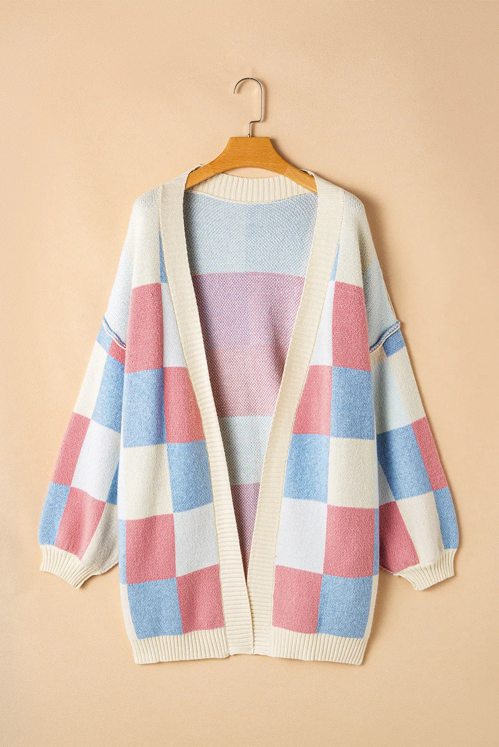 Color Block Open Front Long Sleeve Cardigan - Siennasass