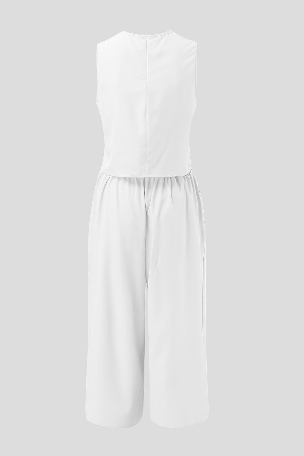 Round Neck Top and Wide Leg Pants Set - Siennasass