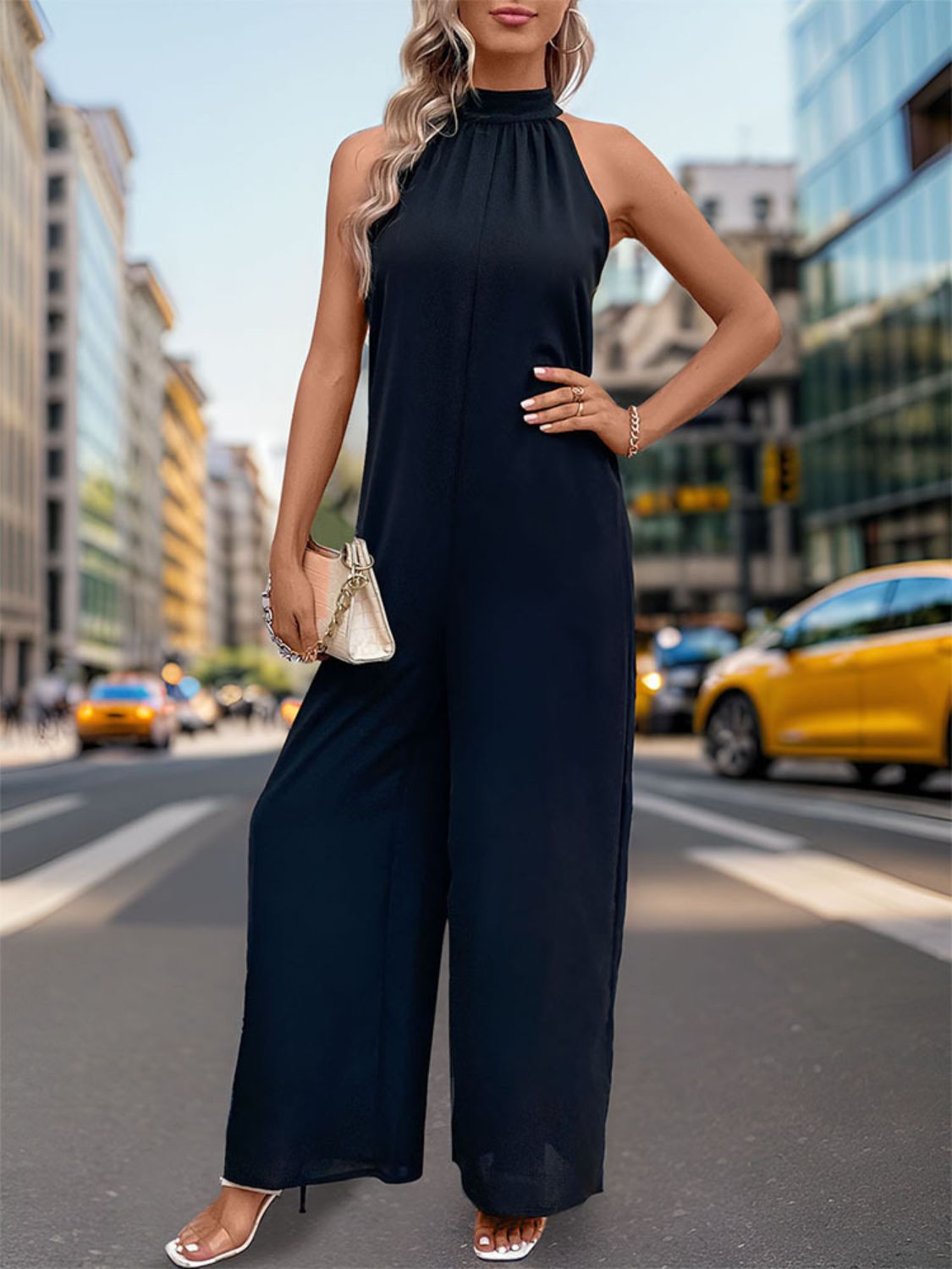 Tied Grecian Wide Leg Jumpsuit - Siennasass