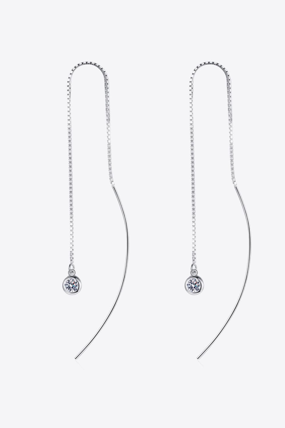 Moissanite 925 Sterling Silver Threader Earrings - Siennasass