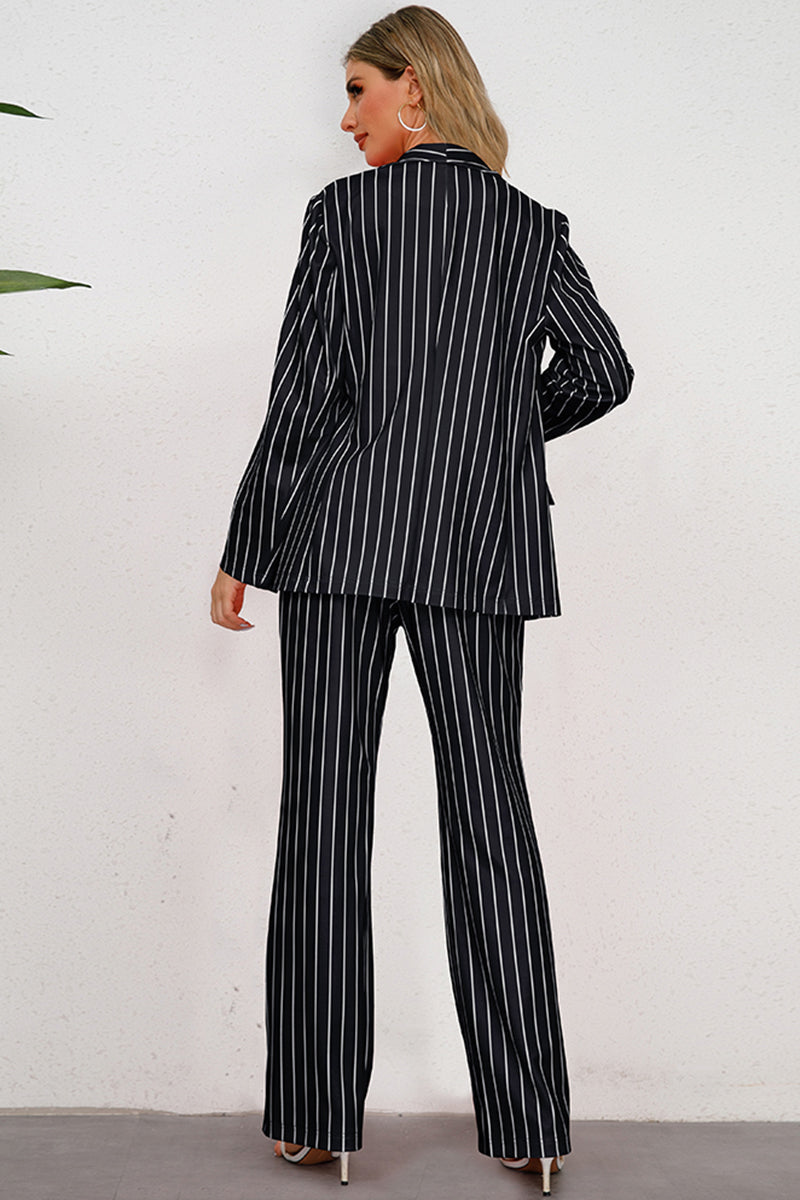 Striped Long Sleeve Top and Pants Set - Siennasass