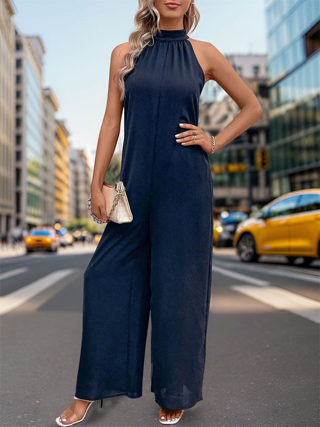 Tied Grecian Wide Leg Jumpsuit - Siennasass