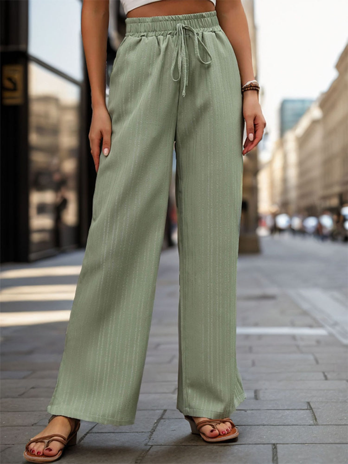 High Waist Wide Leg Pants - Siennasass