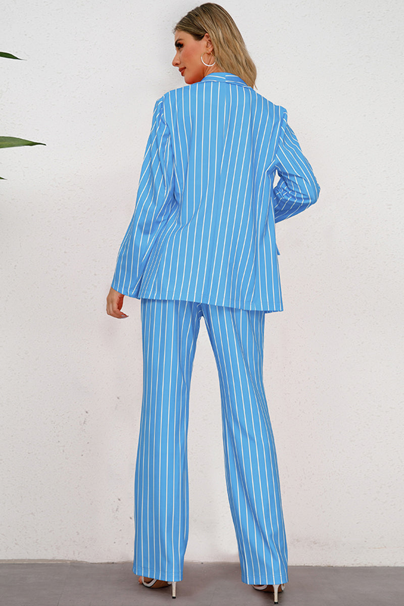 Striped Long Sleeve Top and Pants Set - Siennasass