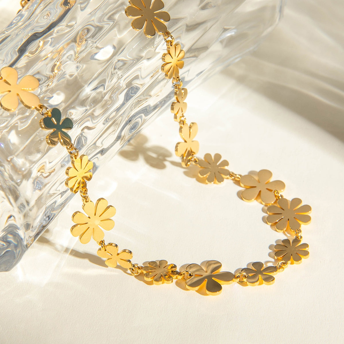 18K Gold-Plated Flower Necklace