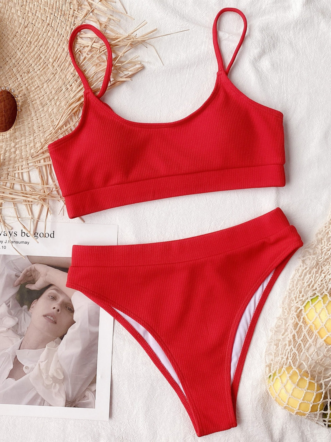 Scoop Neck Spaghetti Strap Two-Piece Swim Set - Siennasass