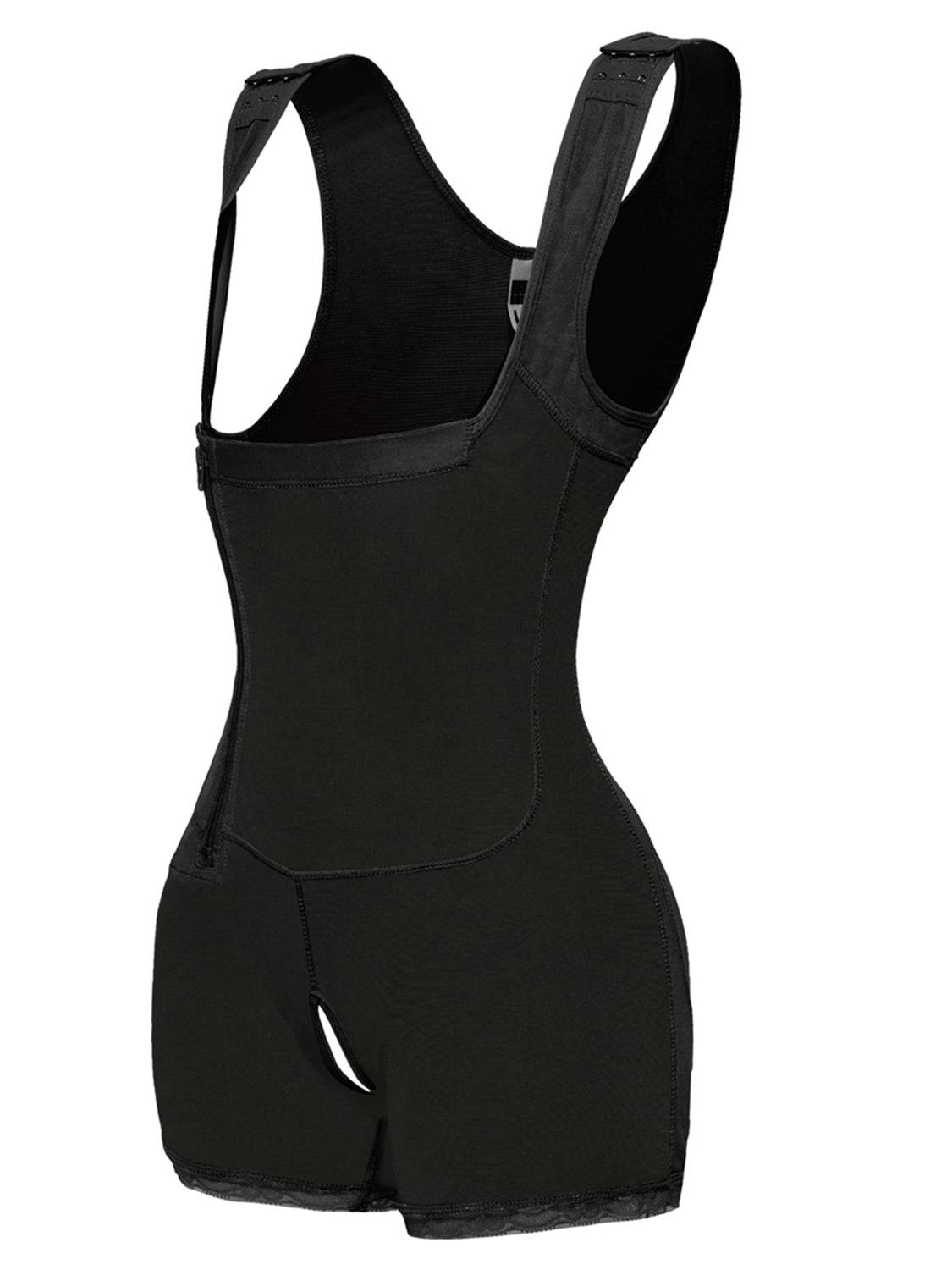 Full Size Side Zip Up Wide Strap Shapewear - Siennasass