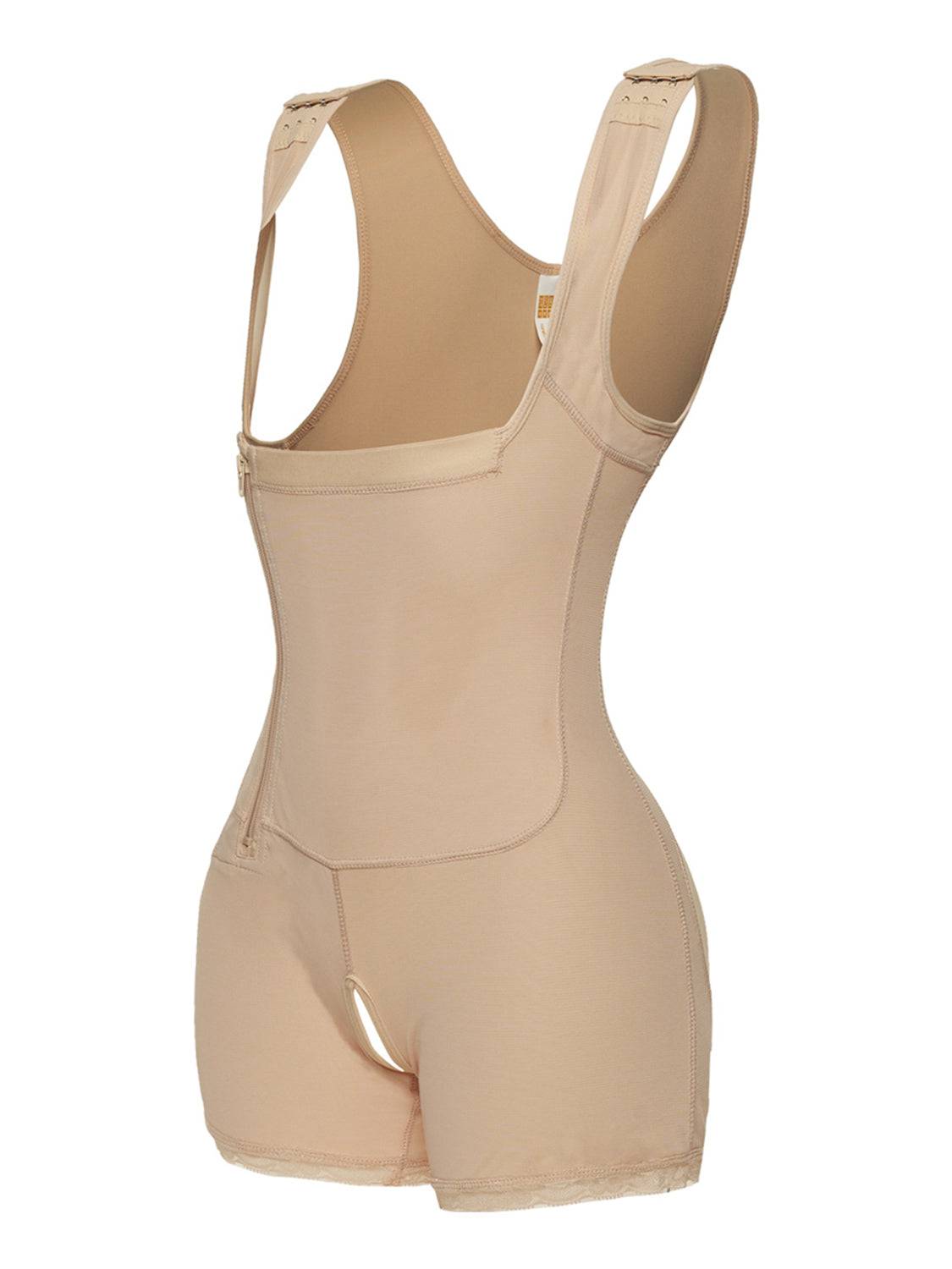 Full Size Side Zip Up Wide Strap Shapewear - Siennasass