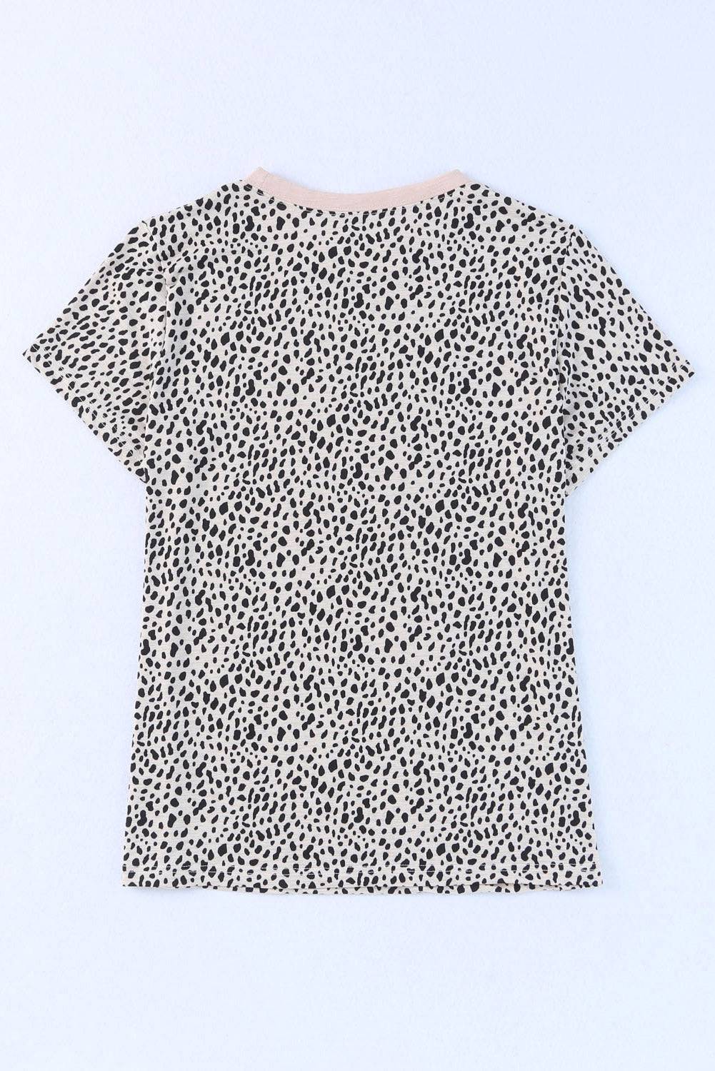 MAMA Animal Print Round Neck Short Sleeve T-Shirt - Siennasass