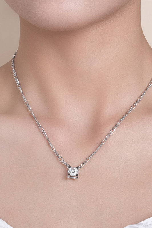 2 Carat Moissanite 925 Sterling Silver Pendant Necklace - Siennasass