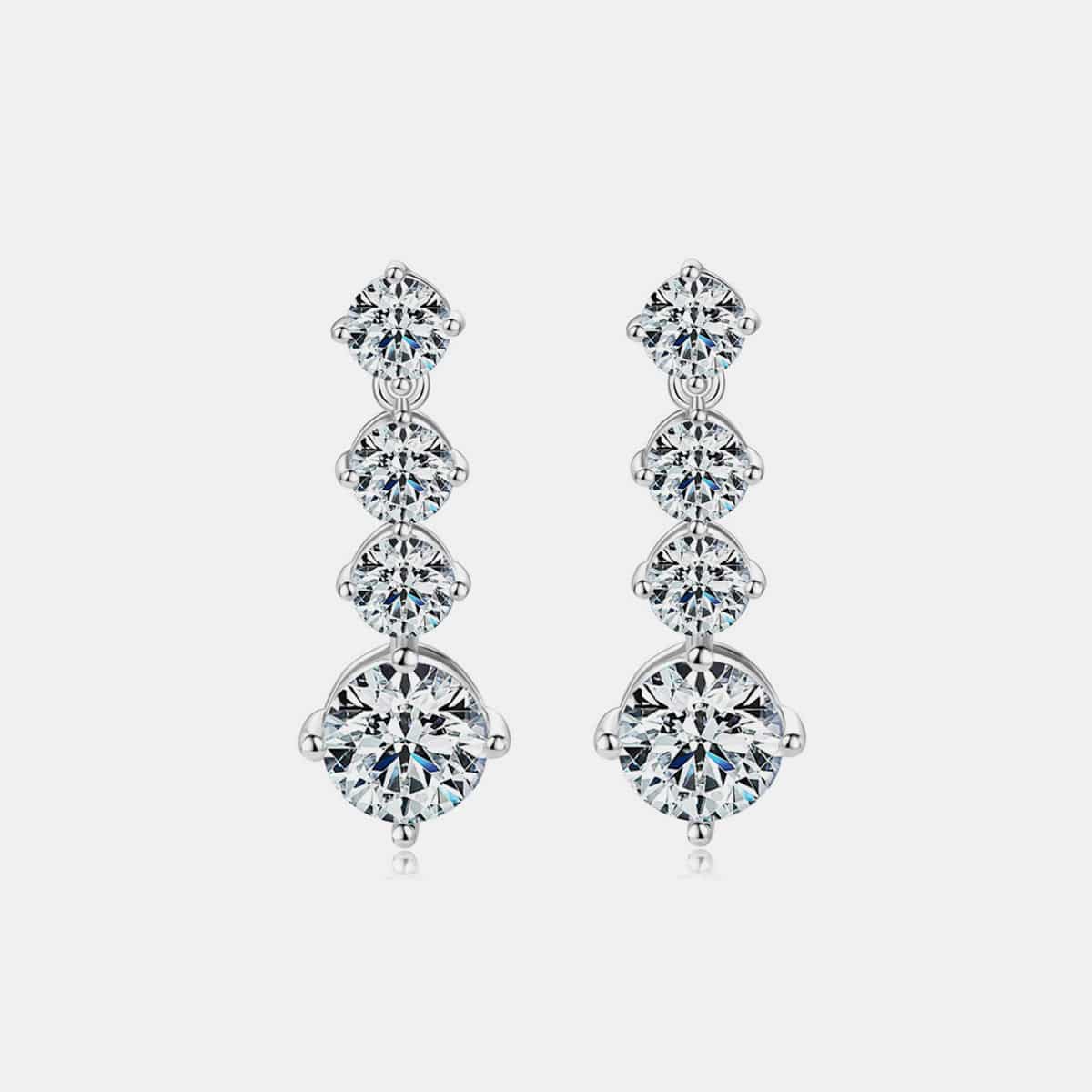 4 Carat Moissanite 925 Sterling Silver Earrings - Siennasass