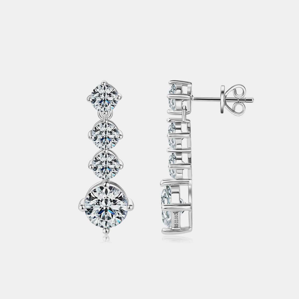 4 Carat Moissanite 925 Sterling Silver Earrings - Siennasass