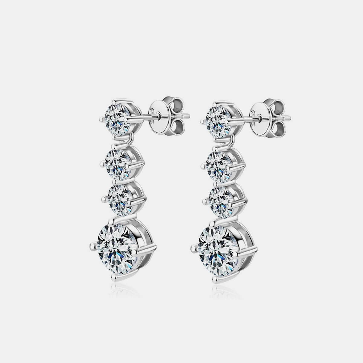 4 Carat Moissanite 925 Sterling Silver Earrings - Siennasass