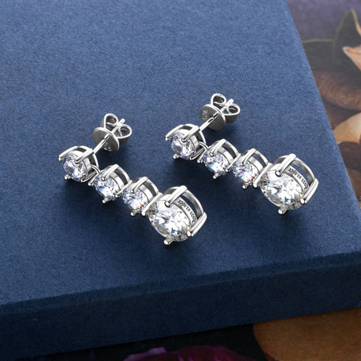 4 Carat Moissanite 925 Sterling Silver Earrings - Siennasass