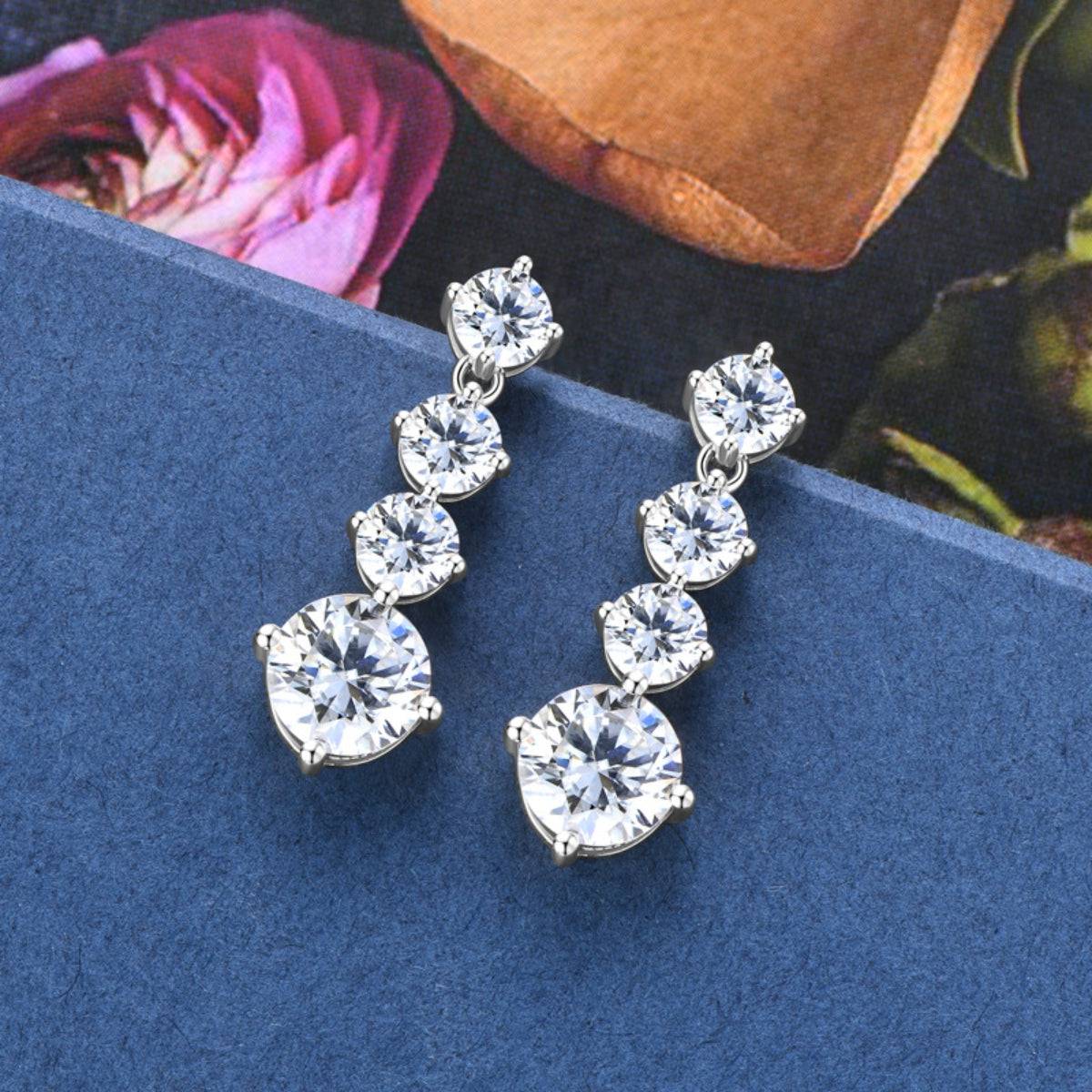 4 Carat Moissanite 925 Sterling Silver Earrings - Siennasass