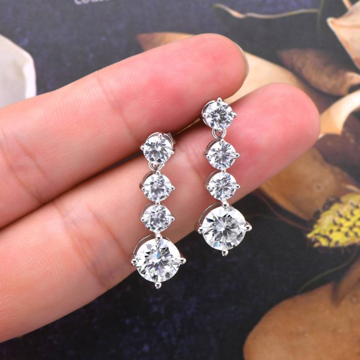 4 Carat Moissanite 925 Sterling Silver Earrings - Siennasass