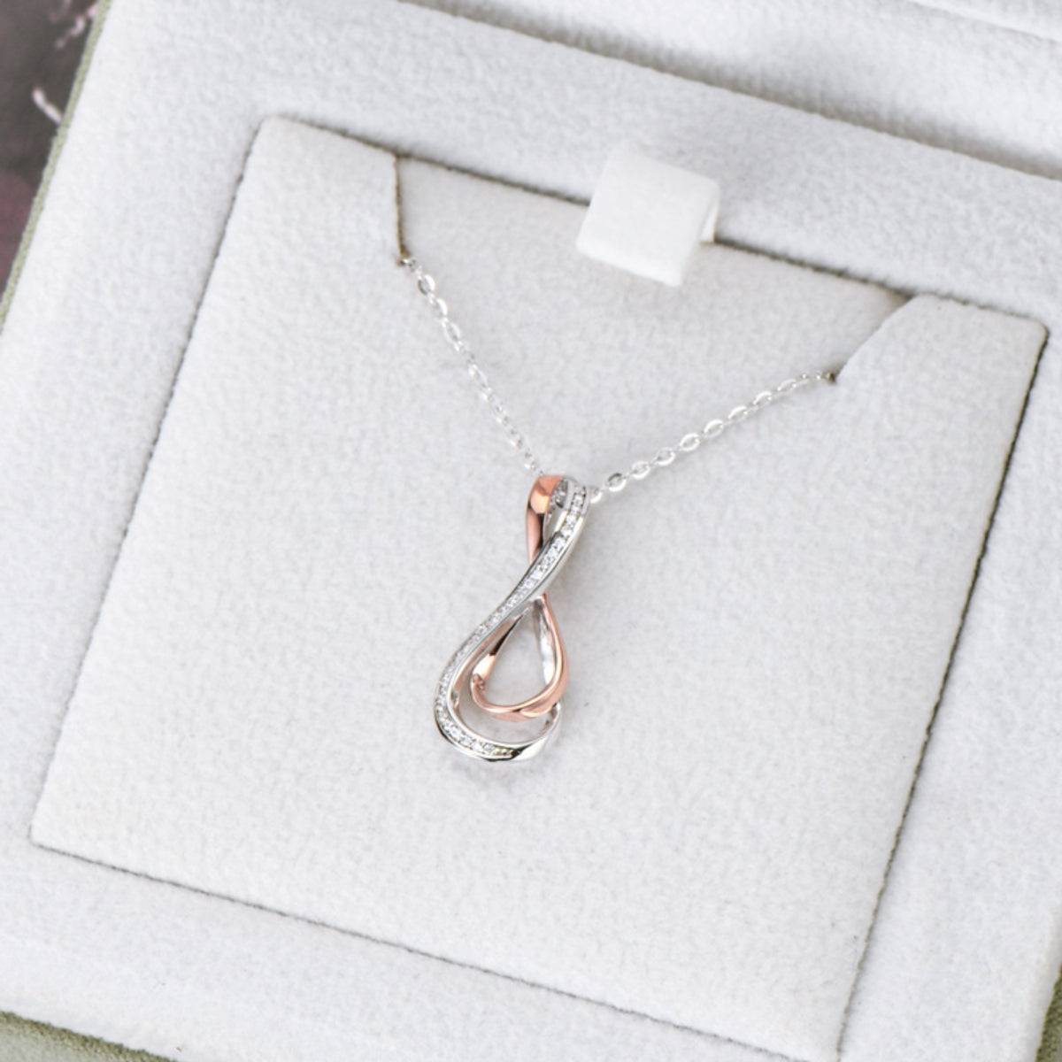 925 Sterling Silver Inlaid Moissanite Infinity Pendant Necklace - Siennasass