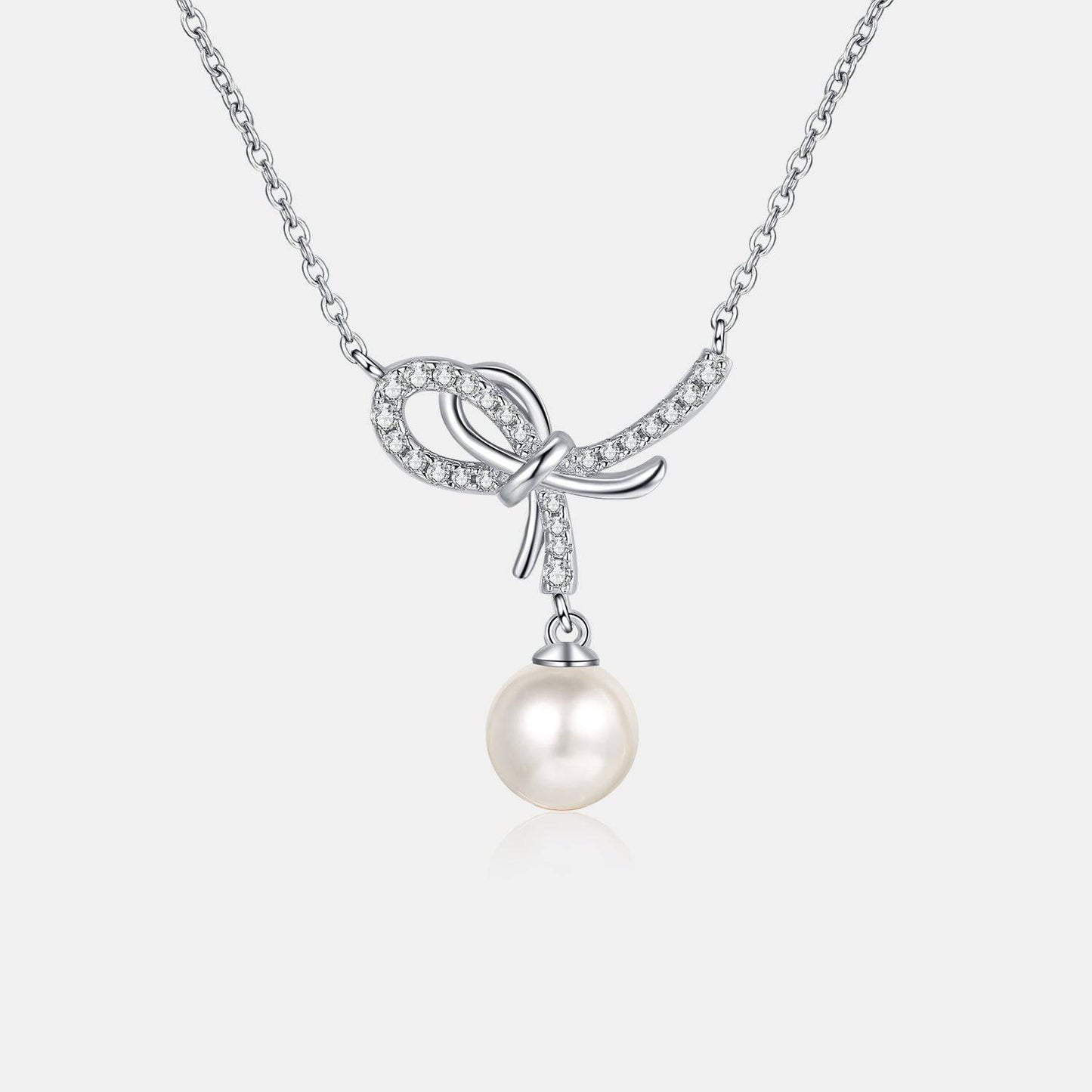 Natural Pearl Pendant Moissanite 925 Sterling Silver Necklace - Siennasass