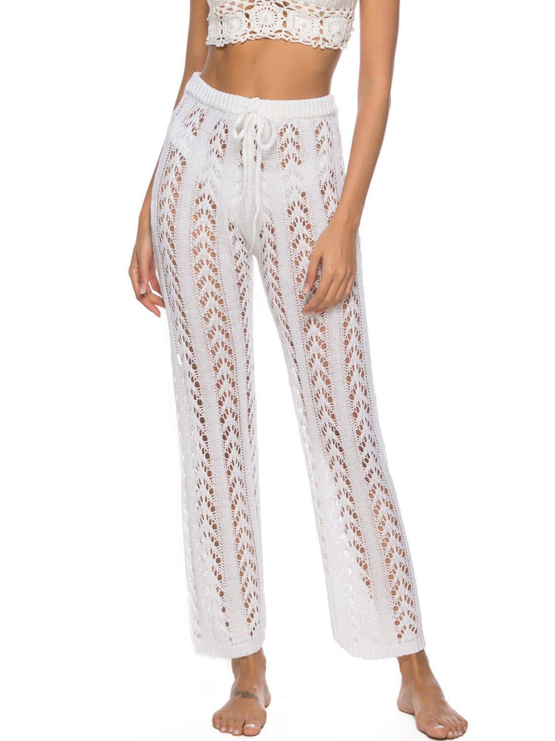 Cutout Drawstring High Waist Swim Pants - Siennasass