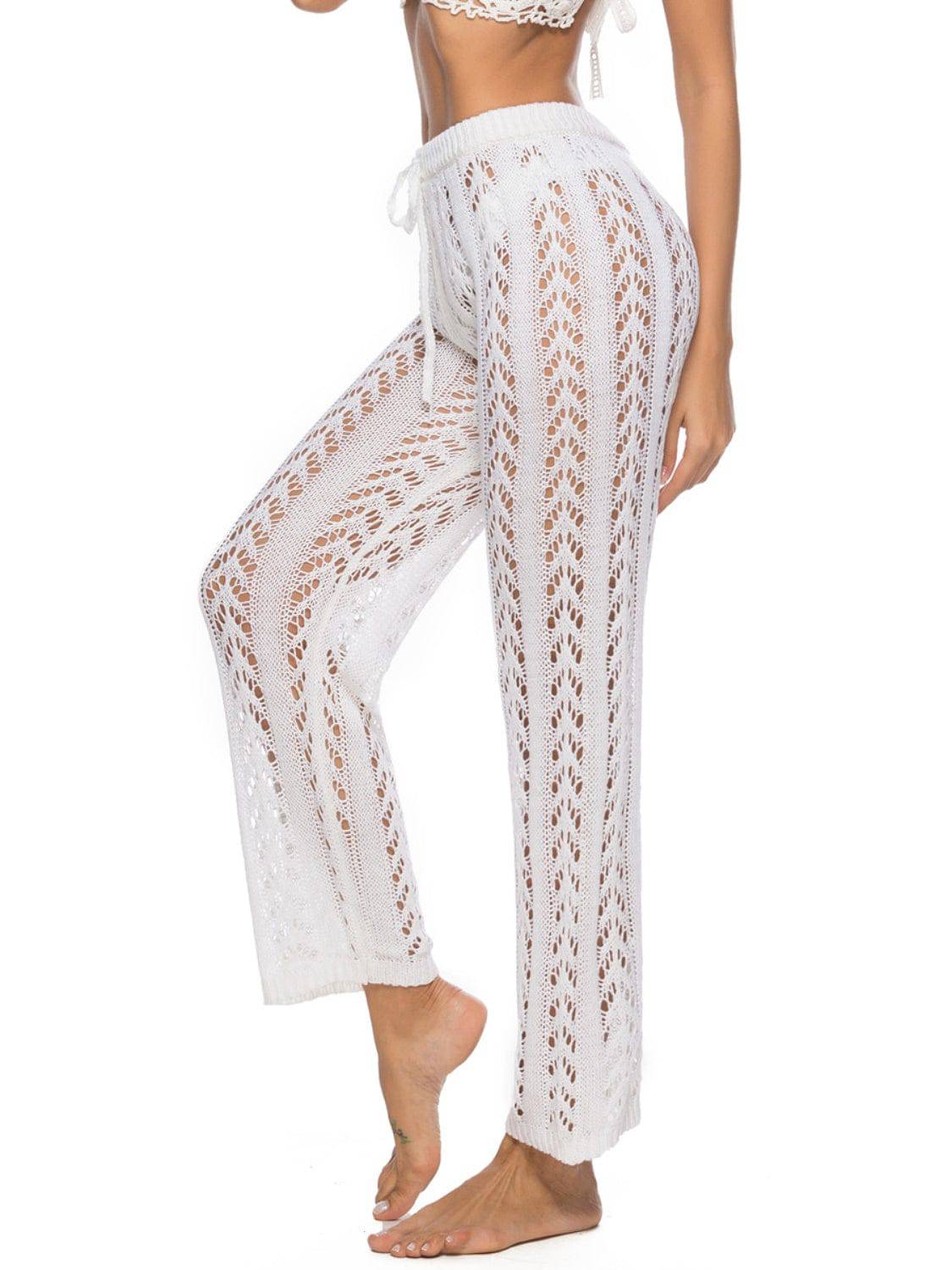 Cutout Drawstring High Waist Swim Pants - Siennasass