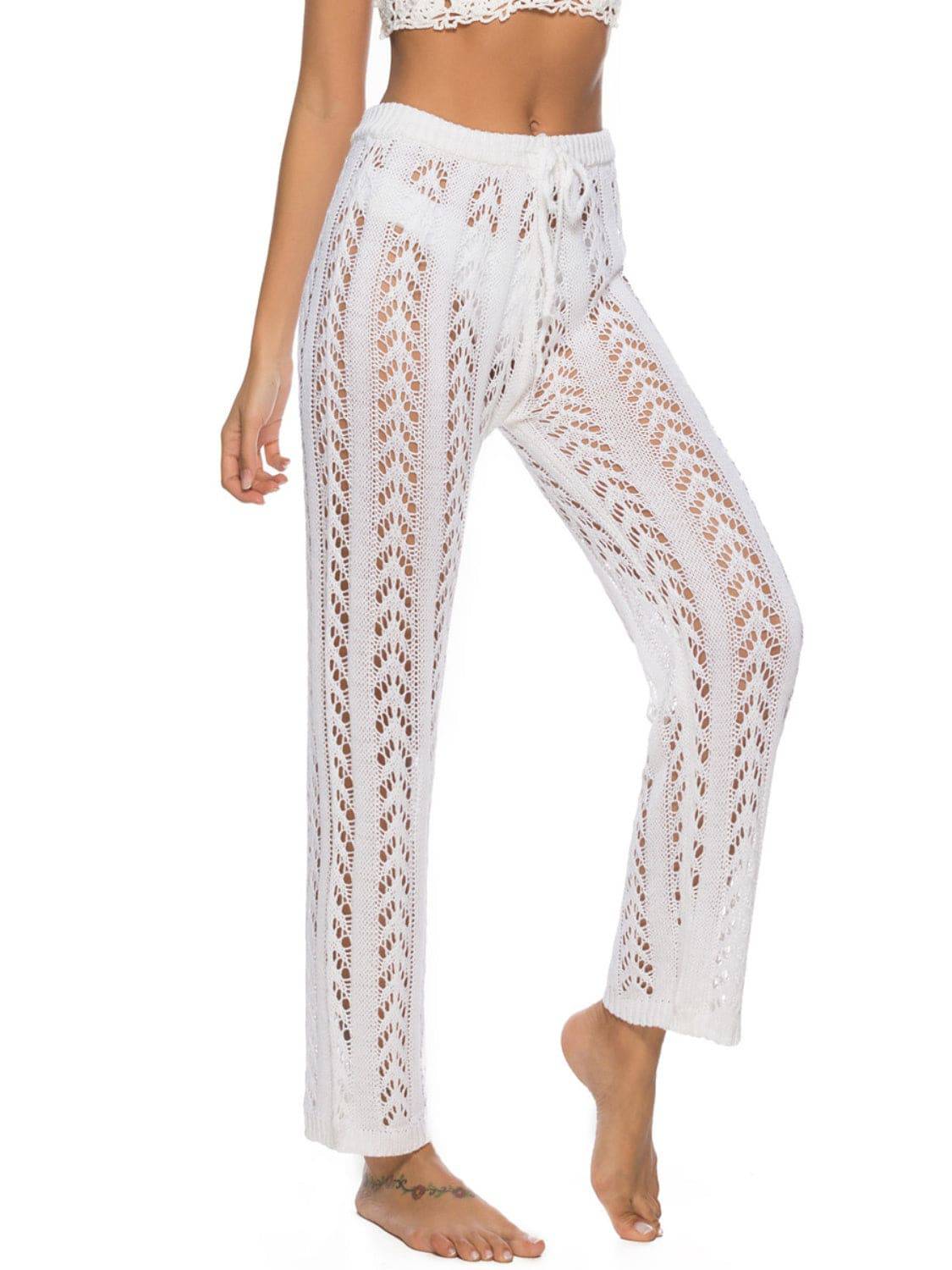 Cutout Drawstring High Waist Swim Pants - Siennasass