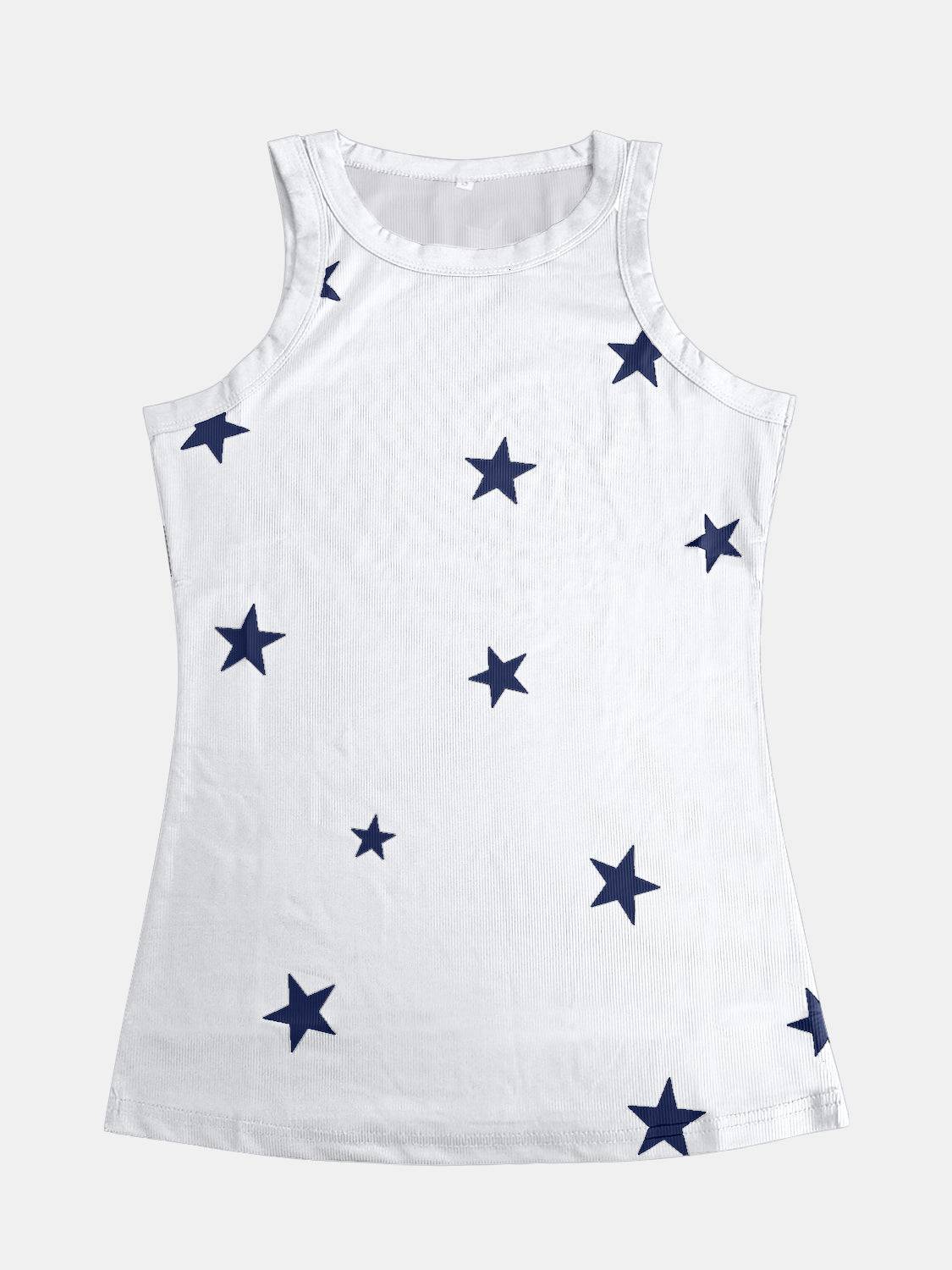 Full Size Star Round Neck Tank - Siennasass