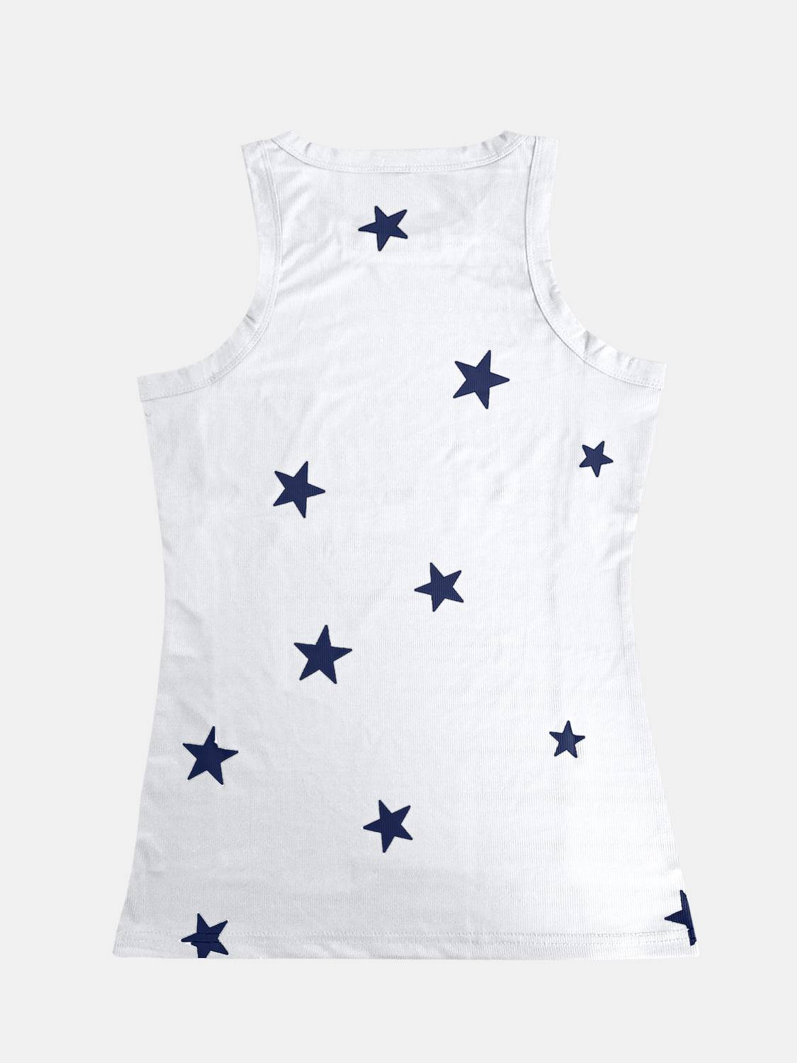 Full Size Star Round Neck Tank - Siennasass