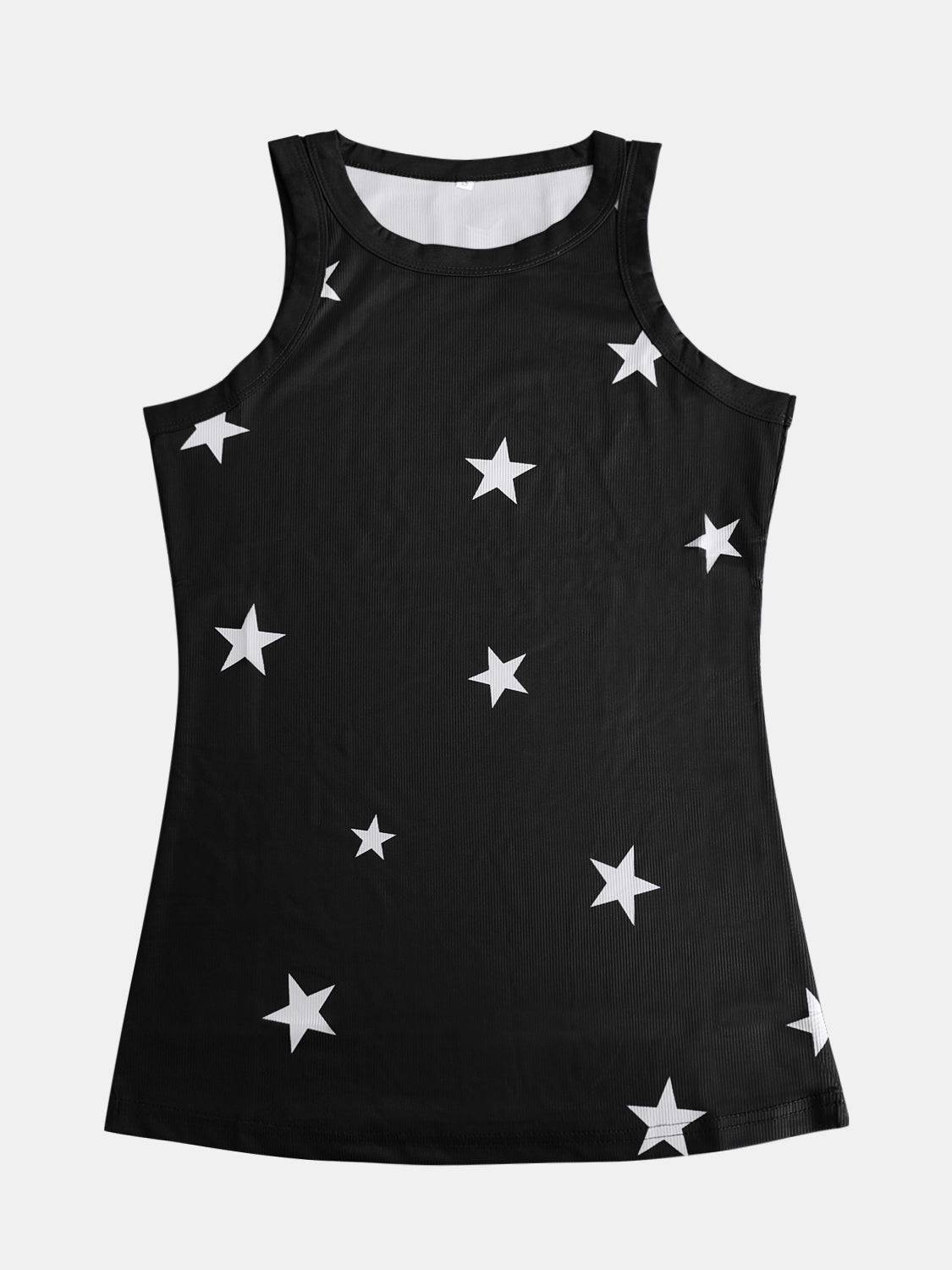 Full Size Star Round Neck Tank - Siennasass