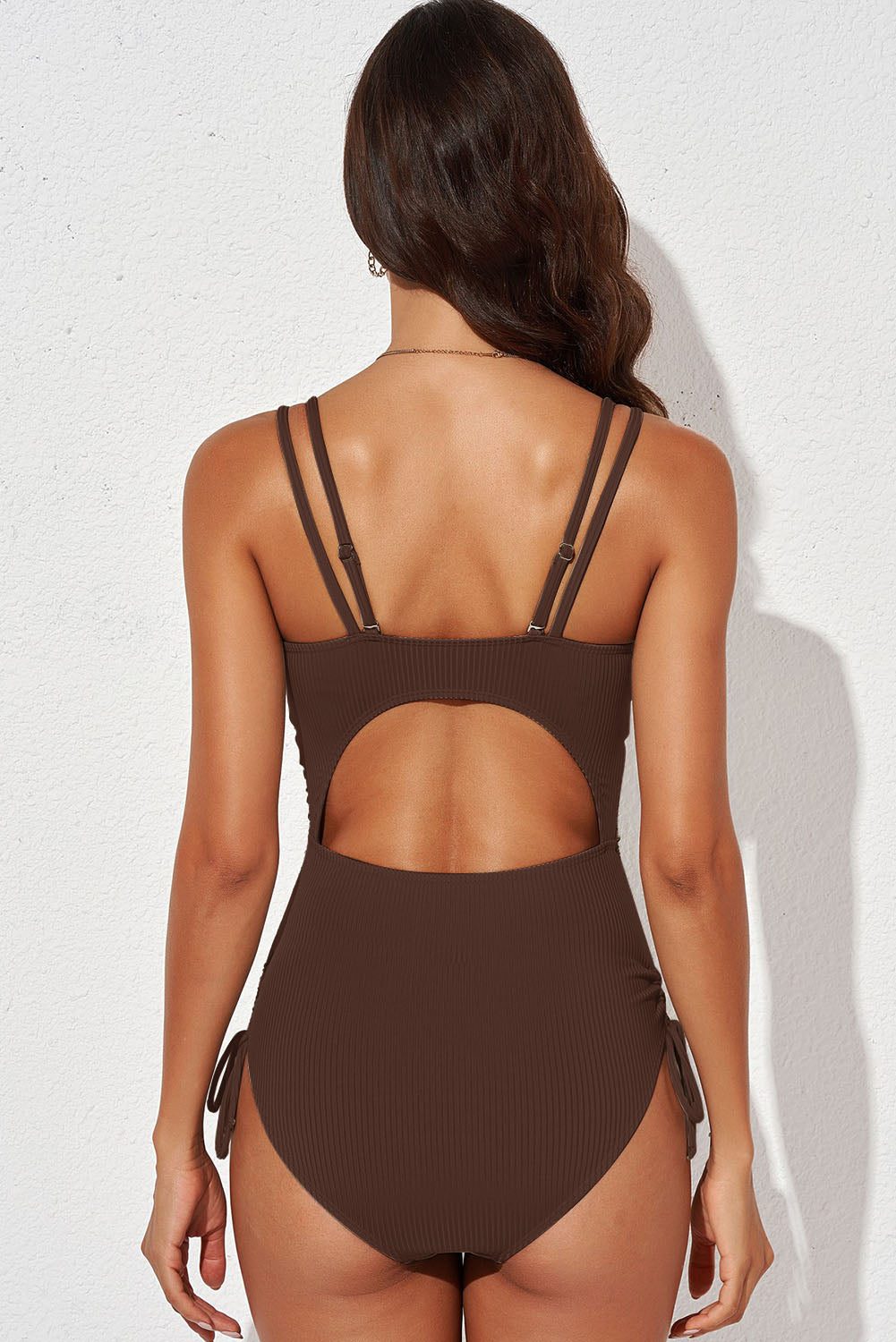 Tied Cutout Plunge One-Piece Swimsuit - Siennasass